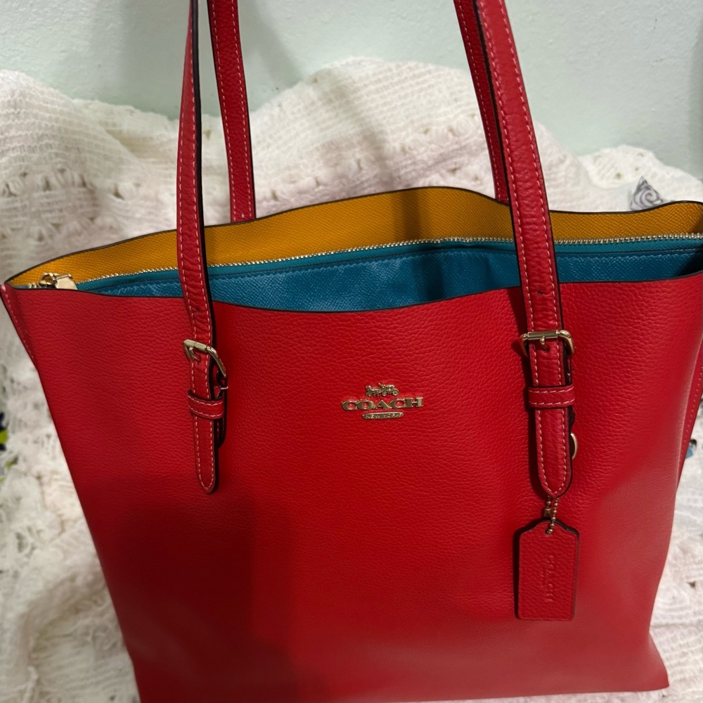 Coach Mollie tote 1671 in Miami Read leather